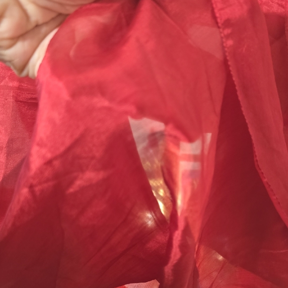 Elegant Red 100% Silk Infinity Scarf